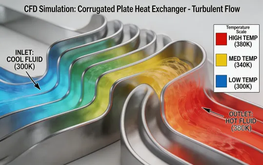 CFD simulation of plate heat exchanger flow patterns